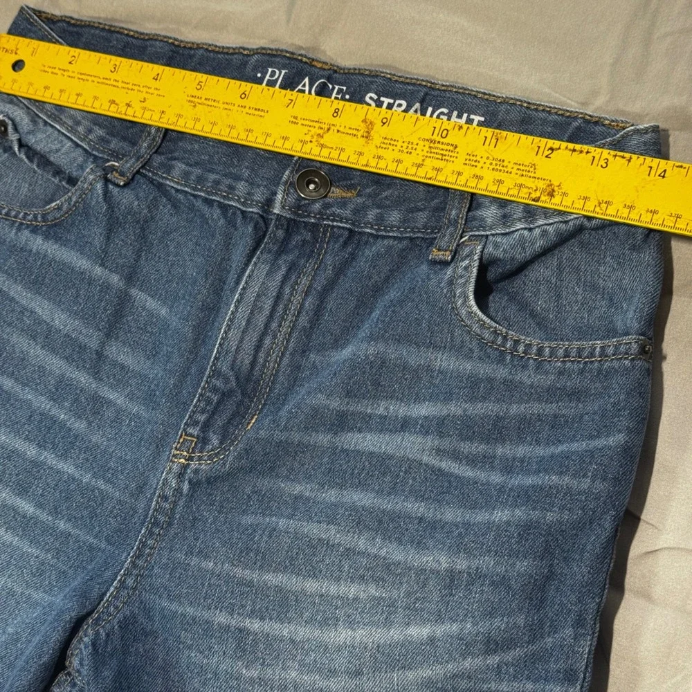 The Children's Place Jeans Straight Leg Whiskered Size 18S Blue Denim